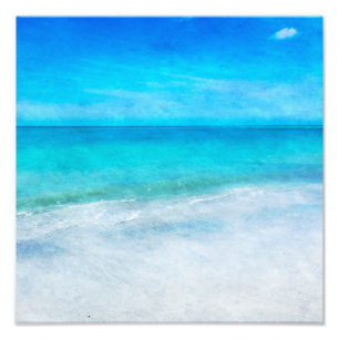 Tropical Beach - Aquamarines Aqua Ocean Blue Flori Fotodruck