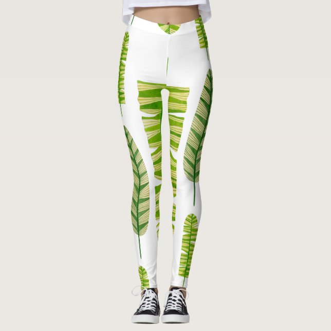 Tropical Beach Art Leggings (Vorderseite)