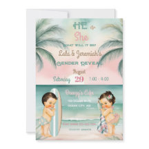 Tropical Beach Baby Gender offenbaren Blush Sage
