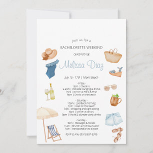 Tropical Beach Bachelorette Wochenende Einladung