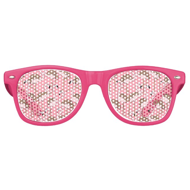 Tropical Beach Bird Pink Flamingo Partybrille (Vorderseite)