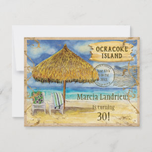 Tropical Beach Birthday Party Destination Paradies Einladung