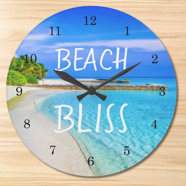 Tropical Beach Bliss Große Wanduhr (Von Creator hochgeladen)