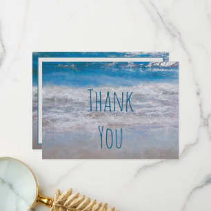 Tropical Beach Blue White Ocean Wave Vielen Dank Dankeskarte