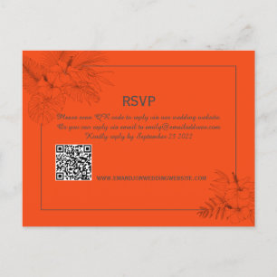 Tropical Beach Boho Summer Wedding RSVP Postkarte
