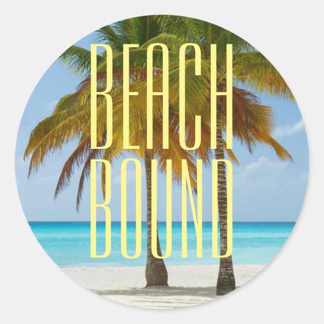 Tropical Beach Bound Runder Aufkleber (Vorderseite)