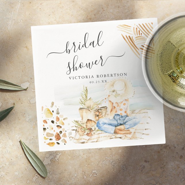 Tropical Beach Brautparty Serviette (Von Creator hochgeladen)