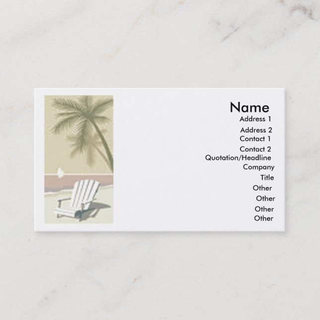 Tropical Beach Business Card Visitenkarte (Vorderseite)