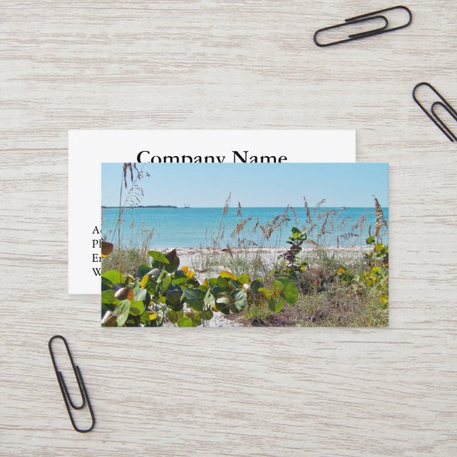 Tropical Beach Business Card Visitenkarte (Vorderseite/Rückseite Beispiel)