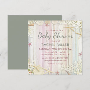 Tropical Beach Chic Modern Seashell Baby Dusche Einladung