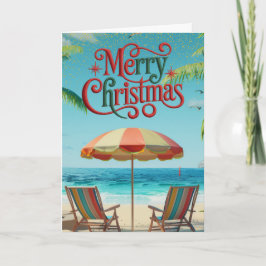 Tropical Beach Christmas Card Feiertagskarte