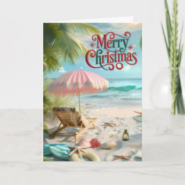 Tropical Beach Christmas Card Feiertagskarte