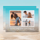 Tropical Beach Christmas Multi-Foto Feiertagskarte<br><div class="desc">Teilen Sie Ihre Lieblings-Strandurlaube oder Fotos mit dieser lustigen tropischen Strandsandkarte und der Weihnachtskarte des Meeres mit Ihrer Nachricht in schicken weißen Schriften. Wählen Sie Matte für schwerstes Papier und High Definition für beste Druckqualität.</div>