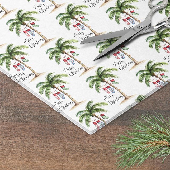Tropical Beach Christmas Seidenpapier (Tropical Beach Christmas Tissue Paper)