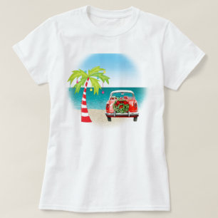 Tropical Beach Classic Car Weihnachten T-Shirt