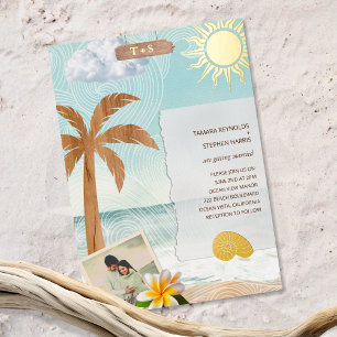 Tropical Beach Coast Foto Foil Einladung