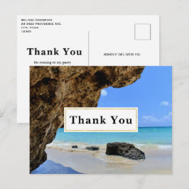 Tropical Beach Coast mit Big Rock Vielen Dank Postkarte