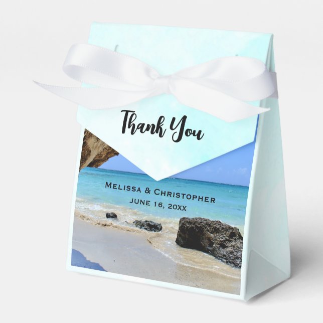 Tropical Beach Coast mit einer Big Rock Hochzeit Geschenkschachtel (Vorderseite)