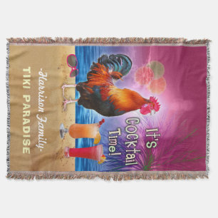 Tropical Beach Cocktail Bar Funny Rooster Hühnche Decke