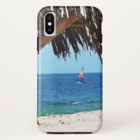 Tropical Beach Colorful Sailboat