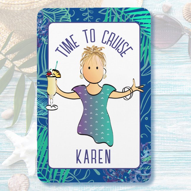 Tropical Beach Cruise Dose Funny Cartoon für sie Magnet (Von Creator hochgeladen)