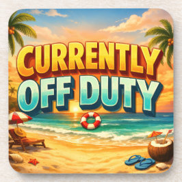 Tropical Beach Currently Off Duty Scene Getränkeuntersetzer