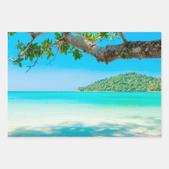 Tropical Beach Decoupage Geschenkpapier Set (Vorderseite)