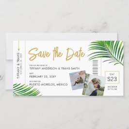 Tropical Beach Destination Boarding Pass Save The Date