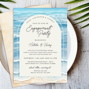 Tropical Beach Engagement Party   Ozeanwelle Einladung