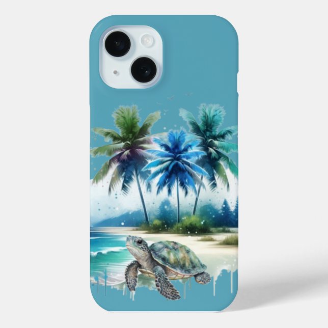 Tropical Beach Escape Turtle’s Journey Case-Mate iPhone Hülle (Rückseite)