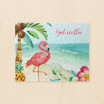Tropical Beach Flamingo Personalisiert Kids<br><div class="desc">Fügen Sie einfach einen Namen zu diesem personalisierten Puzzle mit Flamingo für Kinder hinzu. Dieses spaßige Design verfügt über ein Aquarell rosa Flamingo,  Palmen,  Ananas und Blume an einem tropischen Strand.</div>