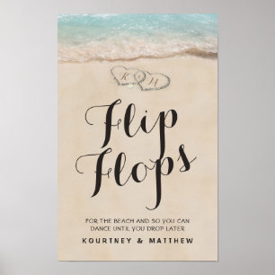 Tropical Beach Flip Flops Hochzeit Poster