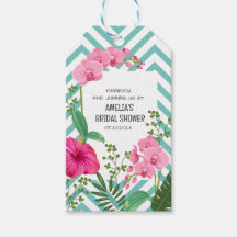 Tropical Beach Floral Brautparty bevorzugt Tags