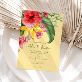 Tropical Beach Floral farbenfrohe Hochzeit in Urla Einladung