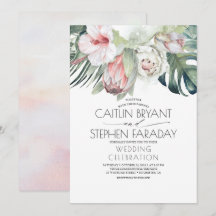 Tropical Beach Floral Green Foliage Hochzeit