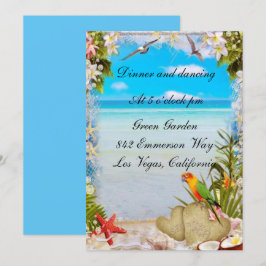 Tropical Beach Floral Wedding Card Einladung
