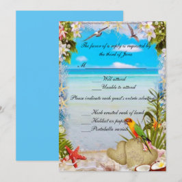 Tropical Beach Floral Wedding Card Einladung