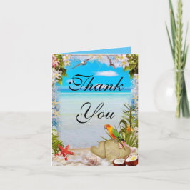 Tropical Beach Floral Wedding Danke Karte