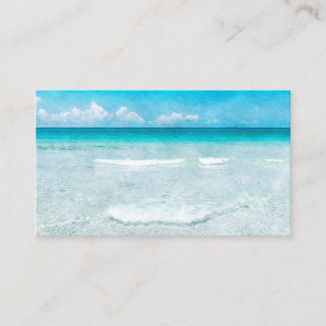Tropical Beach Florida Golf Küste Aquamarine Blaue Visitenkarte (Vorderseite)