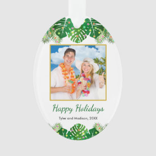 Tropical Beach Folies Weihnachtsbeleuchtung Gold F Ornament
