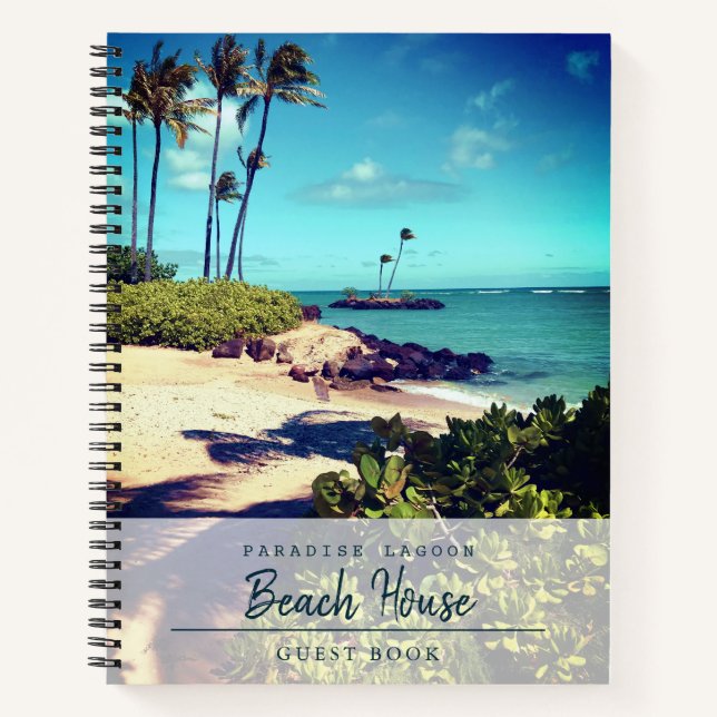 Tropical Beach Foto Vacation Rental Gästebuch Notizbuch (Vorderseite)