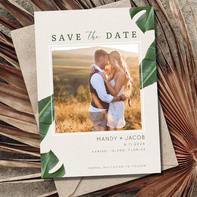 Tropical Beach Foto Wedding Save the Date (Von Creator hochgeladen)