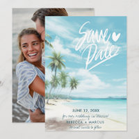 Tropical Beach Foto Wedding Save the Date