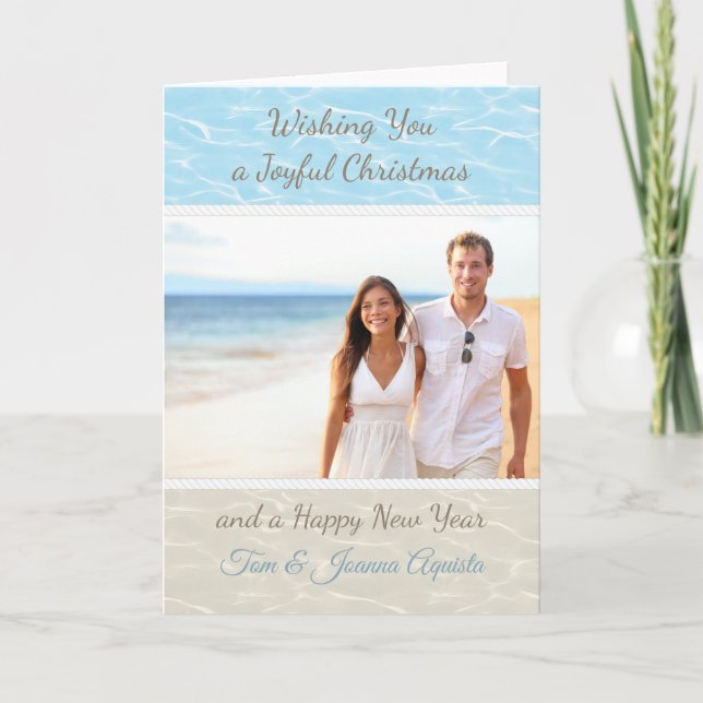 Tropical Beach Foto Weihnachtskarte Karte (Vorderseite)