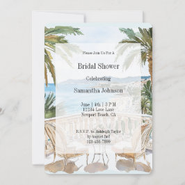 Tropical Beach French Riviera Bridal Shower Einladung