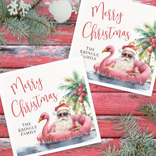 Tropical Beach Frohe Weihnachten Serviette