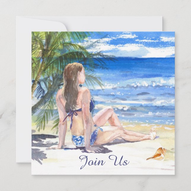 *~ Tropical Beach Generic AR29 JEDES EVENT-Party Einladung (Vorderseite)