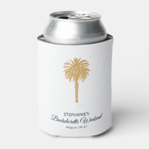 Tropical Beach Gold Palm Zielort Bachelorette Dosenkühler