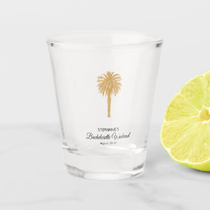 Tropical Beach Gold Palm Zielort Bachelorette Schnapsglas