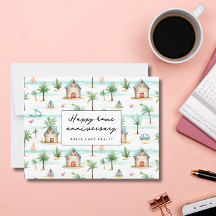 Tropical Beach Happy Zuhause Anniversary Real Anwe Postkarte